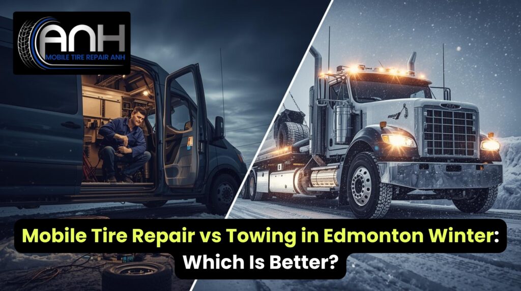 Mobile tire repair Edmonton winter roadside service